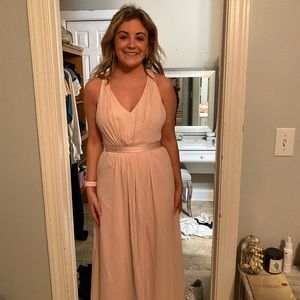 Blush pink David’s bridal prom dress